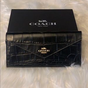 Coach Croc Embossed Soft Wallet